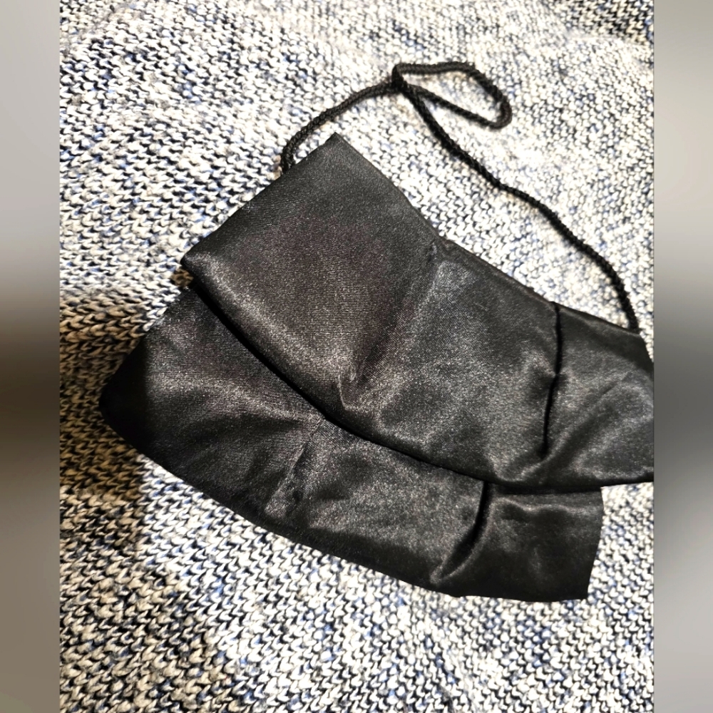 Sateen Black Evening Purse
